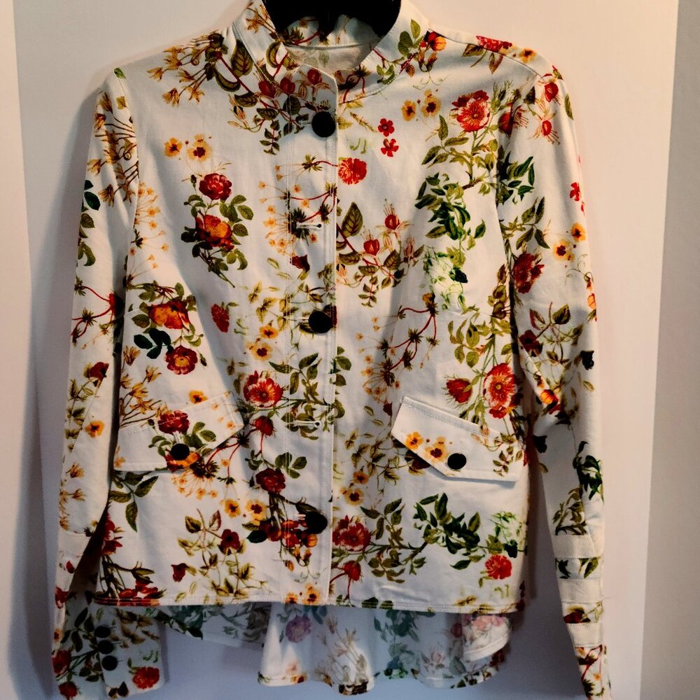 DISNEY COLLEN ATWOOD "ALICE THROUGH THE LOOKING GLASS" FLORAL BUTTON UP JACKET